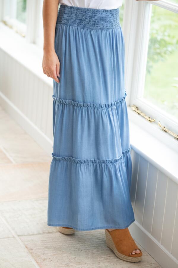 Tahlia Tiered Woven Maxi Skirt