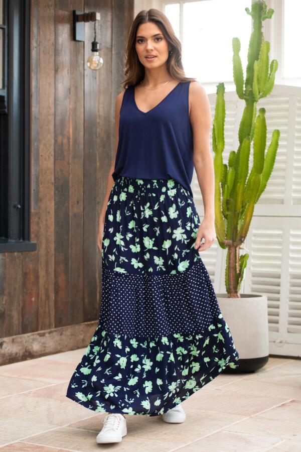 Tahlia Tiered Woven Maxi Skirt