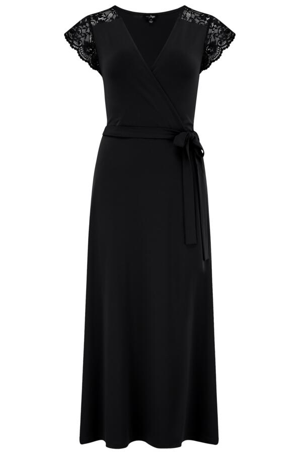 Julie Fuller Bust Slinky Jersey Lace Trim Midi Dress