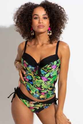 St Lucia Padded Underwired Tankini Top - Tropical