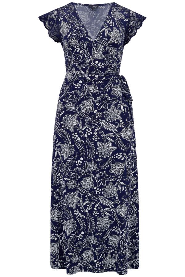 Julie Fuller Bust Slinky Jersey Lace Trim Midi Dress