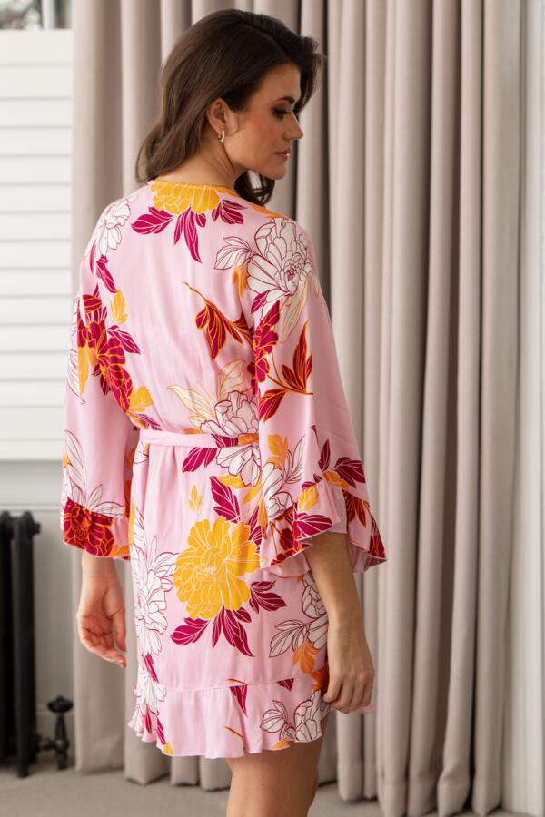 Luxe Woven Frill Detail Dressing Gown