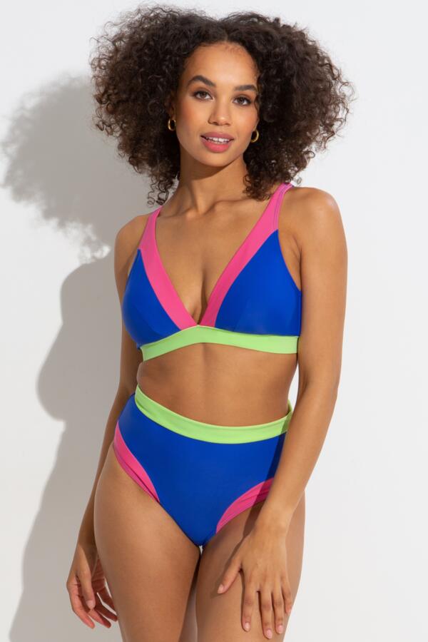 Palm Springs Colour Block Non-Wired Bikini Top