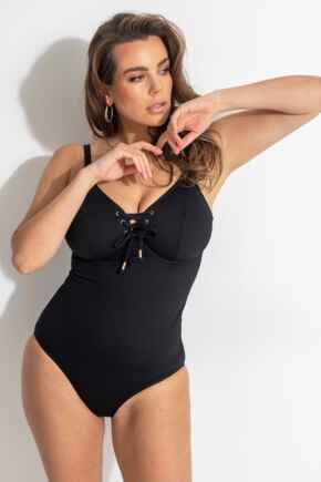 Sol Beach Underwired Rope Swimsuit - Black
