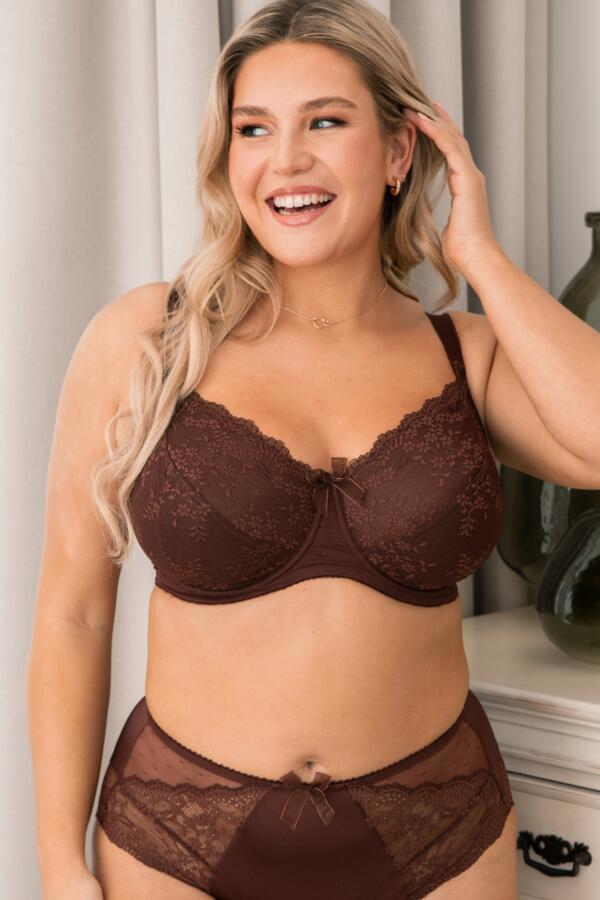 Flora Underwired Bra - Chocolate