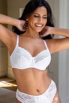 Rebel Underwired Side Support Bra D-J - White