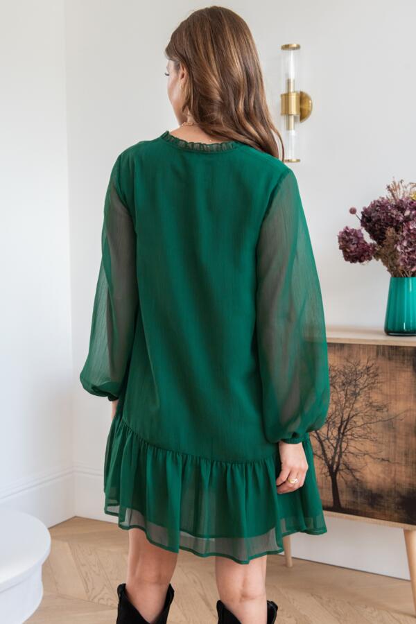 Sian Chiffon Long Sleeve Tiered Boho Dress