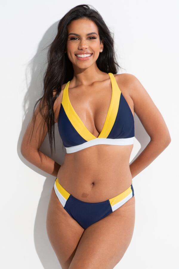 Palm Springs Colour Block Non-Wired Bikini Top