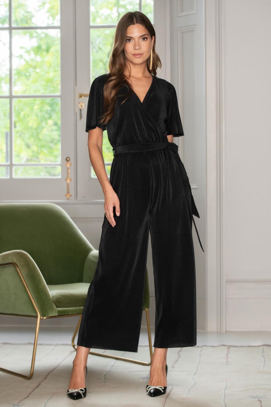 Mossi hot Black Wool Wide Leg Jumpsuit Size 40 EU / 10 US $564