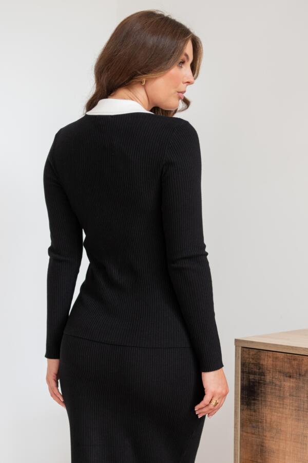 Beth Contrast Rib Knit Top with LENZING™ ECOVERO™ Viscose