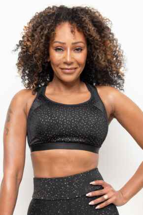 Energy Strive Non-Wired Non-Padded Lined Full Cup Sports Bra - Black/Rose Gold