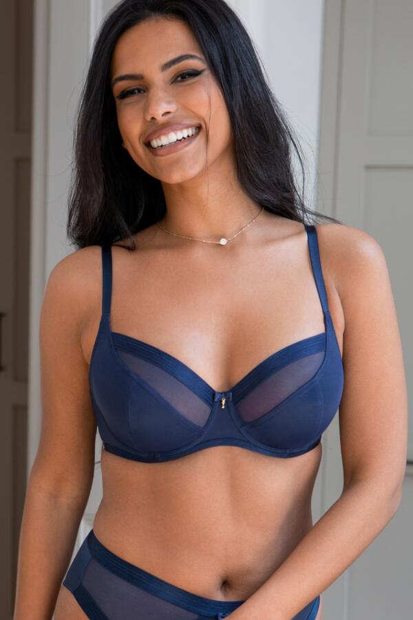 Viva Luxe Underwired Bra D-J - Navy