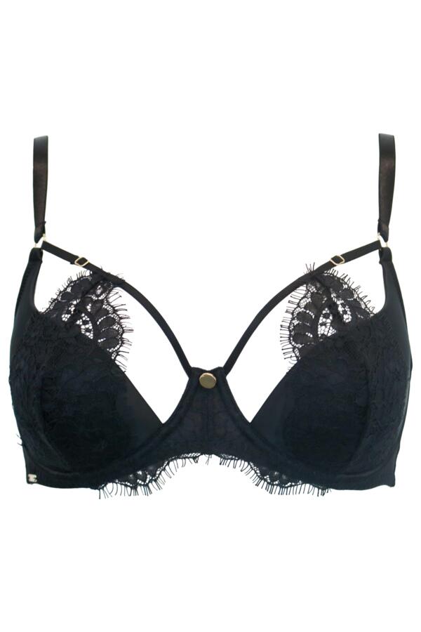 India Boudoir Eyelash Lace Half Padded Underwired Bra