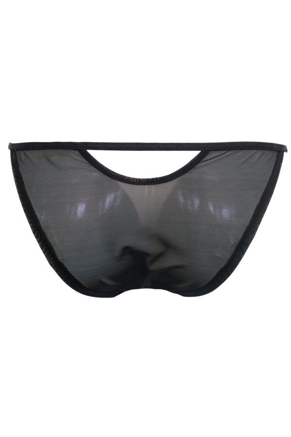 India Boudoir Eyelash Lace Open Back Brazilian Brief