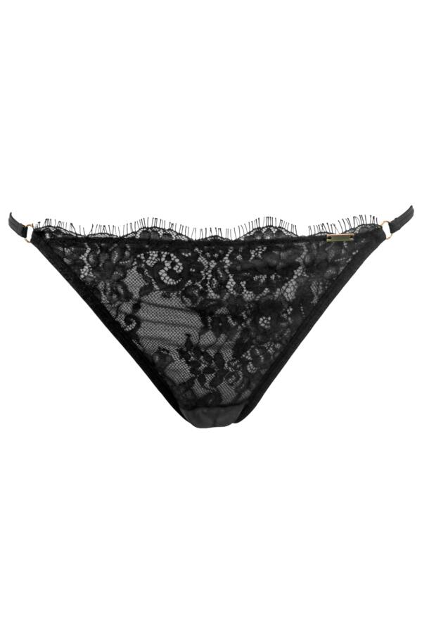 India Boudoir Eyelash Lace Open Back Brazilian Brief