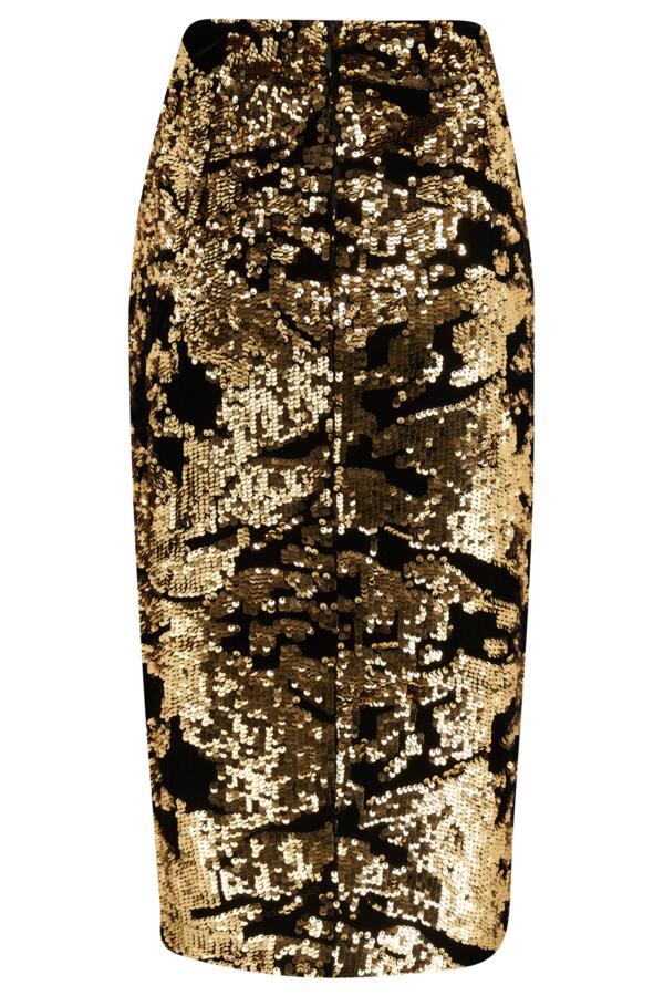 Selena Velvet Sequin Pencil Skirt