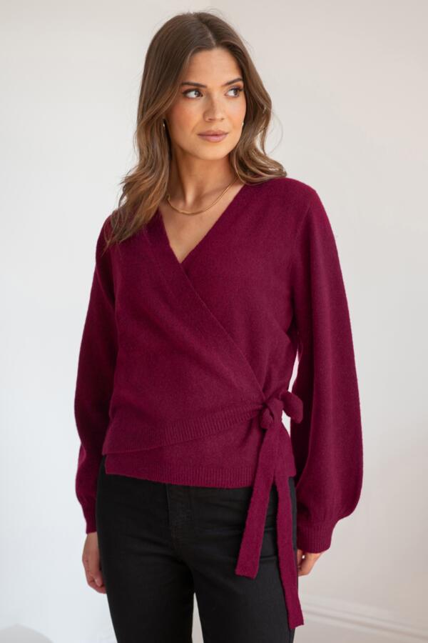 Elle Fuller Bust Knit Wrap Top