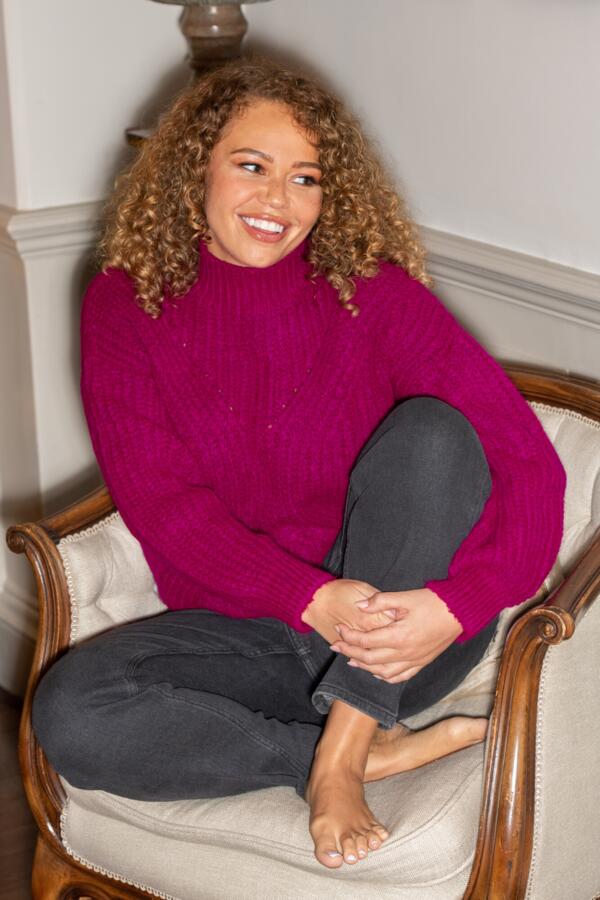 Hayley Chunky Knit High Neck Jumper