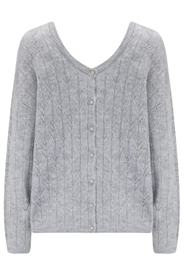 Leah Reversible Pointelle Button Through Knit Jumper