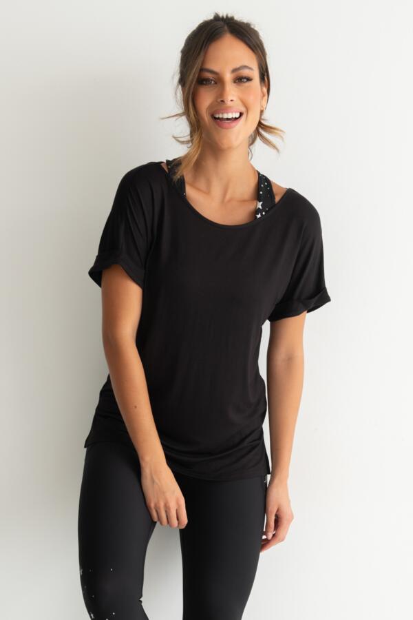 Energy Cross Back Short Sleeve Yoga Top with LENZING™ ECOVERO™ Viscose