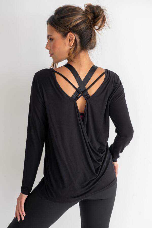 Cross Back Jersey Yoga Top with LENZING™ ECOVERO™ Viscose