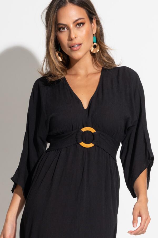 Viscose Crinkle O Ring Midi Beach Cover Up