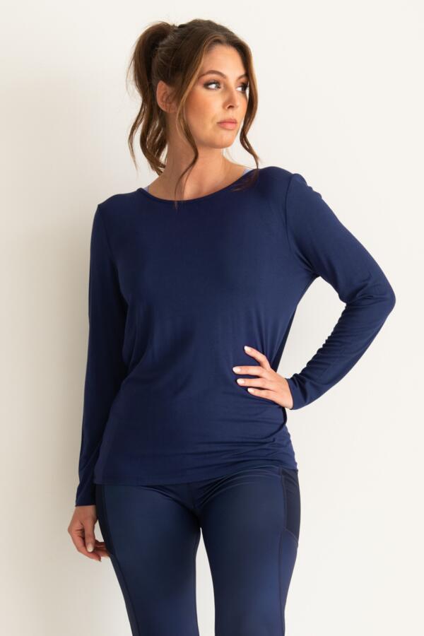 Cross Back Jersey Yoga Top with LENZING™ ECOVERO™ Viscose