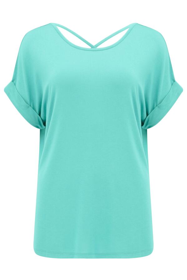 Energy Cross Back Short Sleeve Yoga Top with LENZING™ ECOVERO™ Viscose