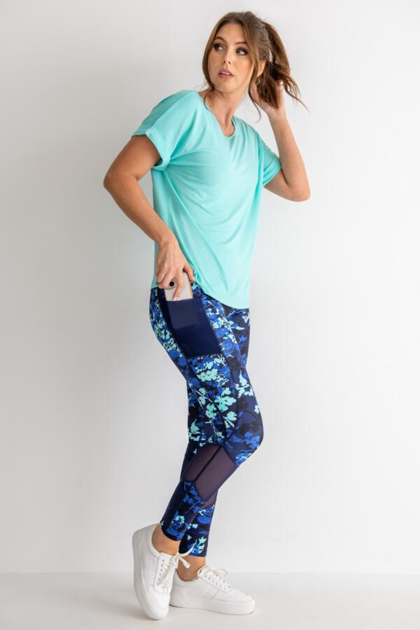 Energy Printed Mesh Panel Legging