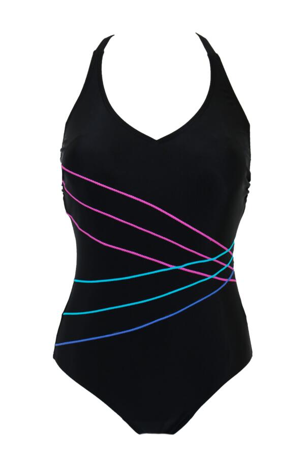 Energy Chlorine Resistant V-Neck Linear Swimsuit