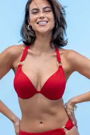 Samoa Boost Push Up Padded Underwired Bikini Top  - Red