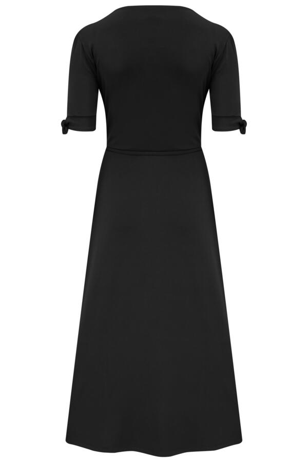 Bella Fuller Bust Slinky Stretch Tie Sleeve Midi Dress