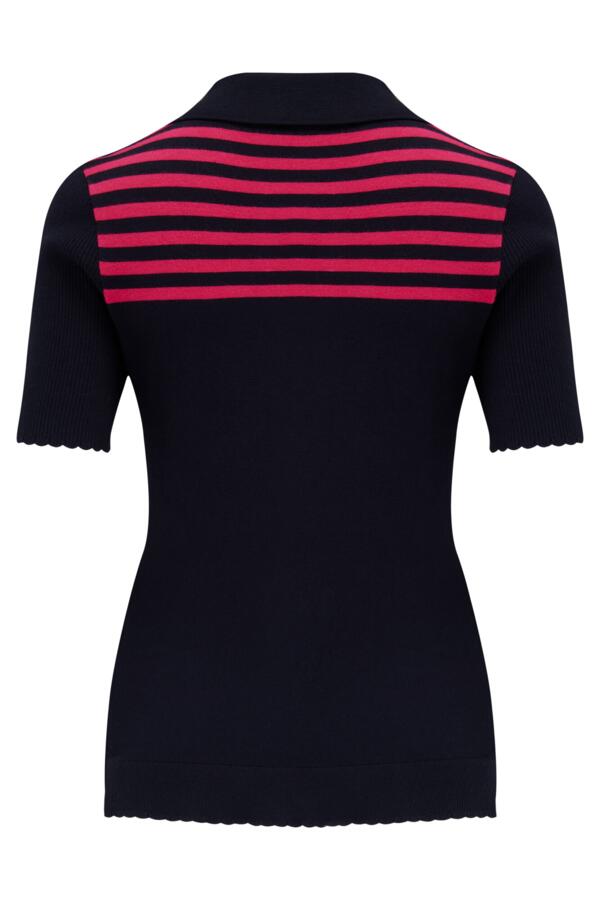 Roma Half Sleeve Stripe Knit Top with LENZING™ ECOVERO™ Viscose