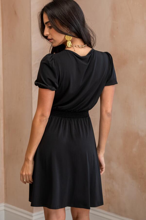 Evangeline Fuller Bust Gathered Neckline Slinky Jersey Dress