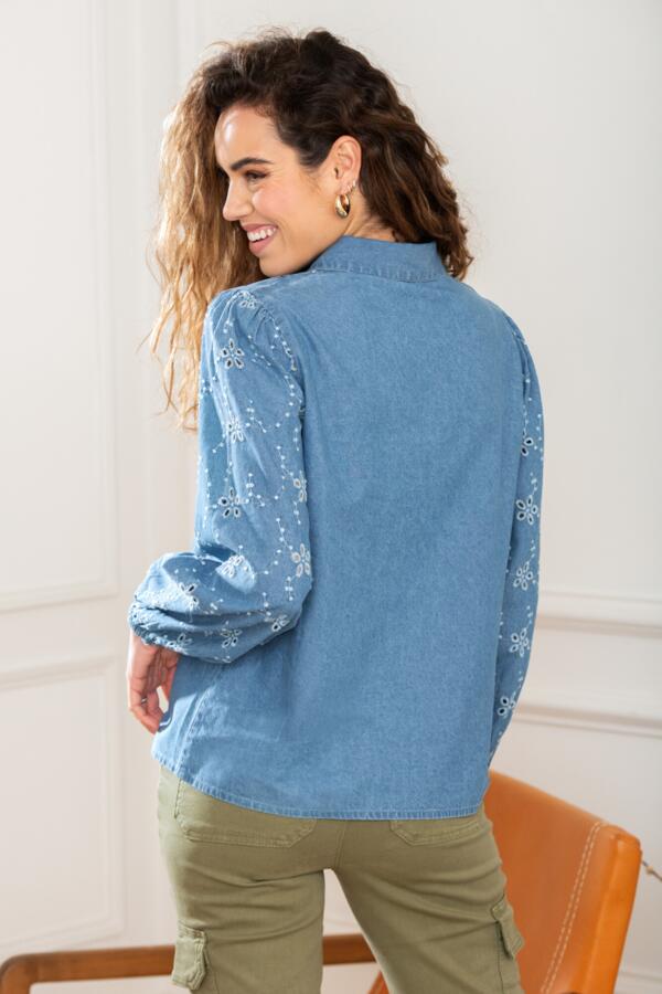 Bonnie Chambray Broderie Long Sleeve Shirt