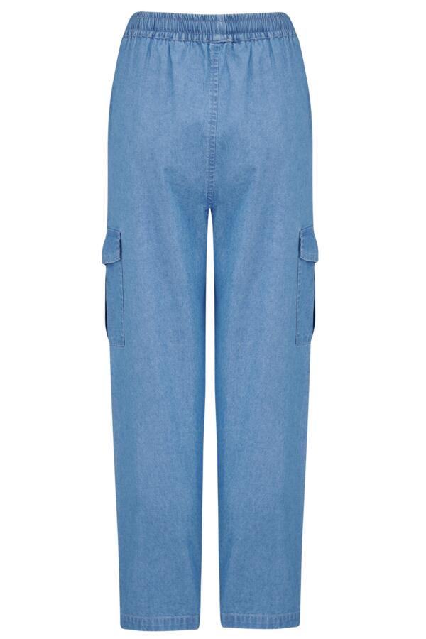 Aria Elasticated Chambray Cargo Trouser