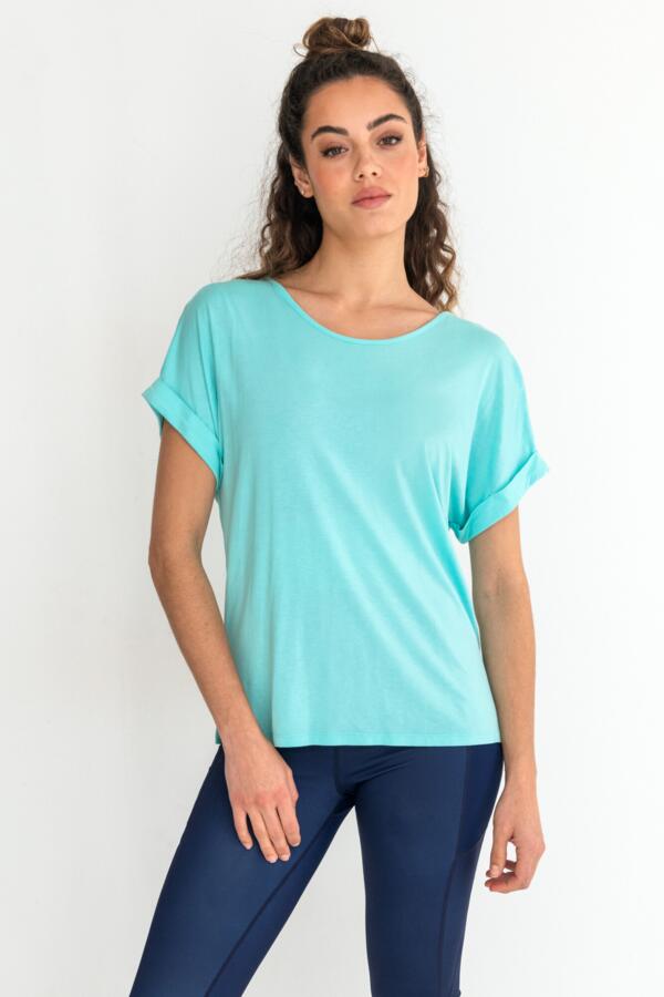 Energy Cross Back Short Sleeve Yoga Top with LENZING™ ECOVERO™ Viscose