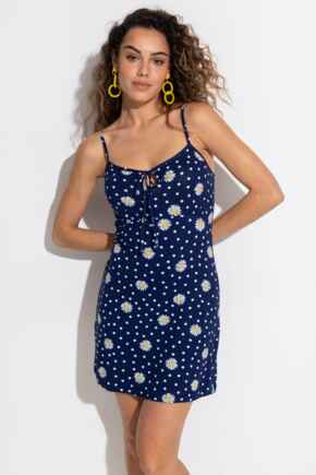 Strappy Jersey Mini Beach Dress with LENZING™ ECOVERO™ Viscose - Daisy Spot