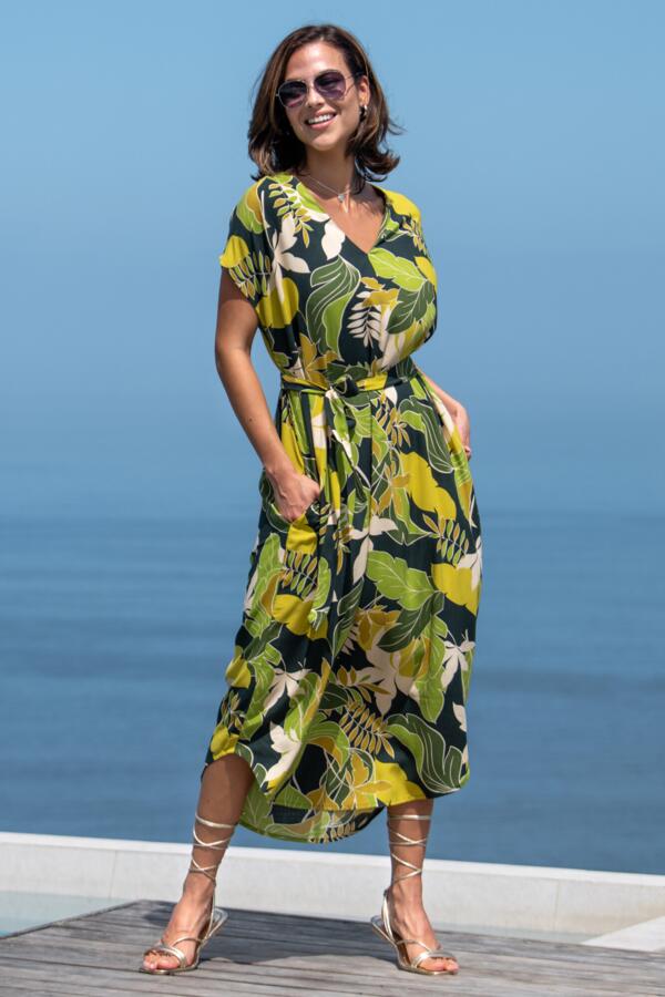 Belted Beach Kaftan Dress