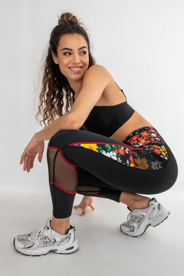 Energy Printed Mesh Panel Legging