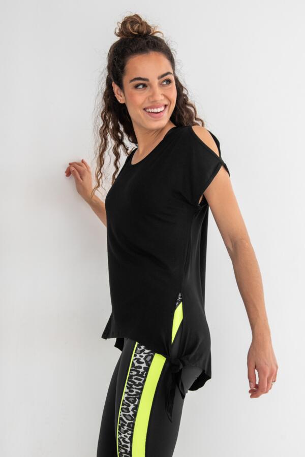 Energy Tie Side Short Sleeve Yoga Top