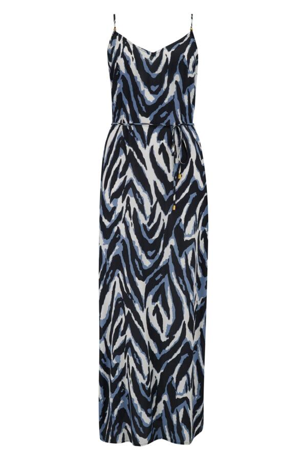 Sheer Viscose Tie Belt Maxi Beach Dress