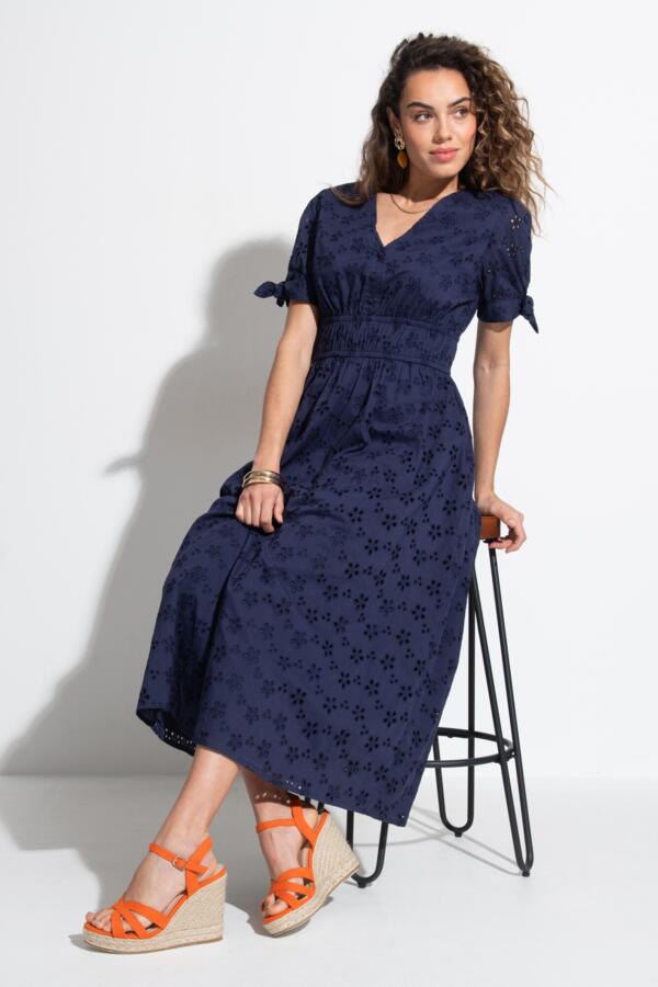 Amanda Cotton Broderie Tiered Midaxi Dress