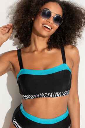 Palm Springs Hidden Underwired Cami Bikini Top - Black/Zebra