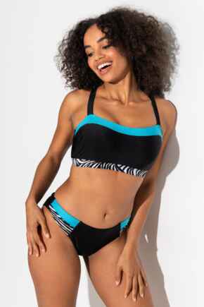 Palm Springs Hidden Underwired Cami Bikini Top - Black/Zebra
