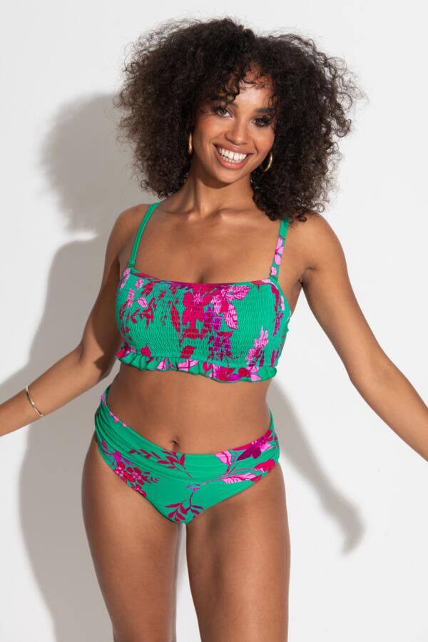 Free Spirit Fold Over Brief - Green/Pink