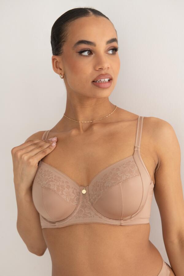 Effortless Non-Padded Smoothing Full Cup Bra D-J - Toffee