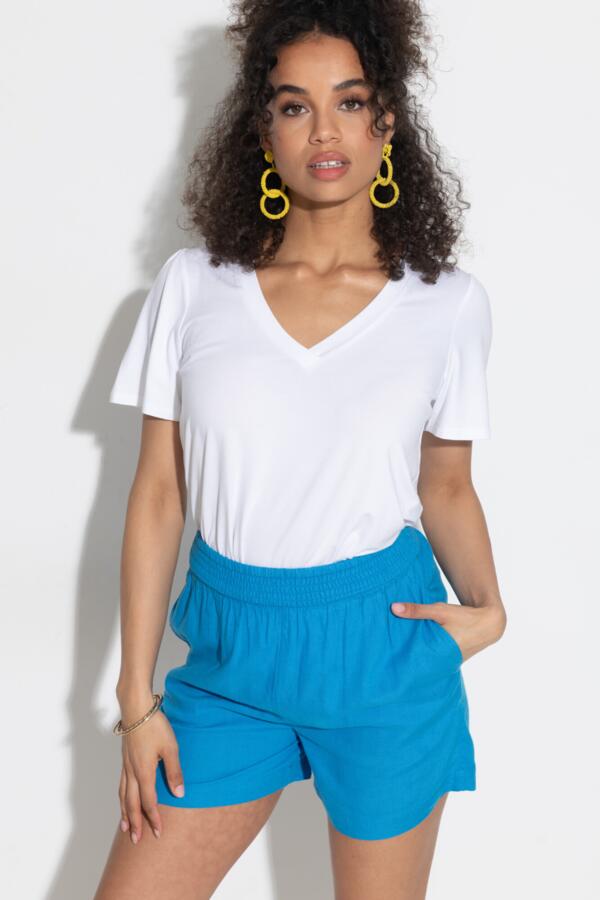 Bree High-Waist Linen Blend Elasticated Co-Ord Short