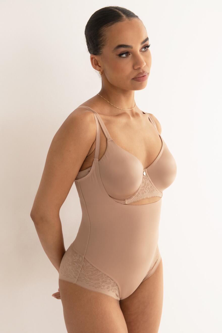 Hourglass Firm Tummy Control Wear Your Own Bra Slip in Black | Pour Moi