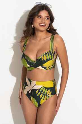 Dolce Vita High-Waist Reversible Bikini Brief - Green Tropical